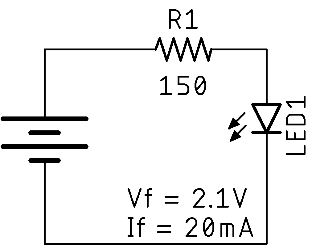 Schematic showing a current limiting
resistor