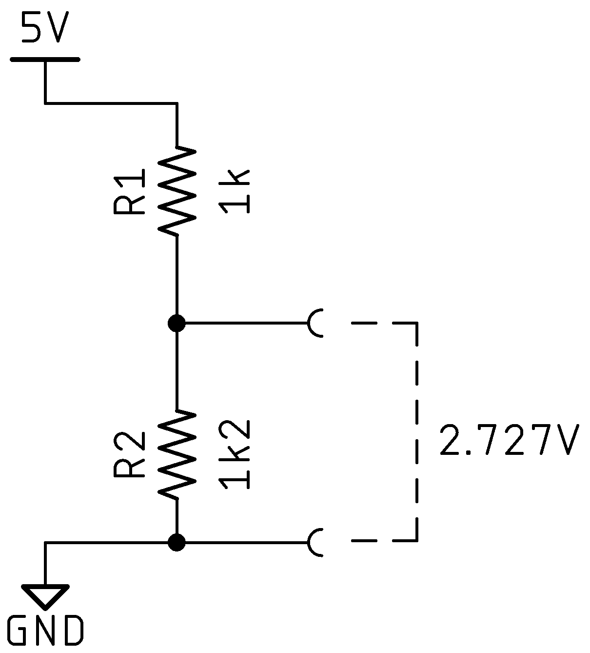 Schematic showing a voltage
divider