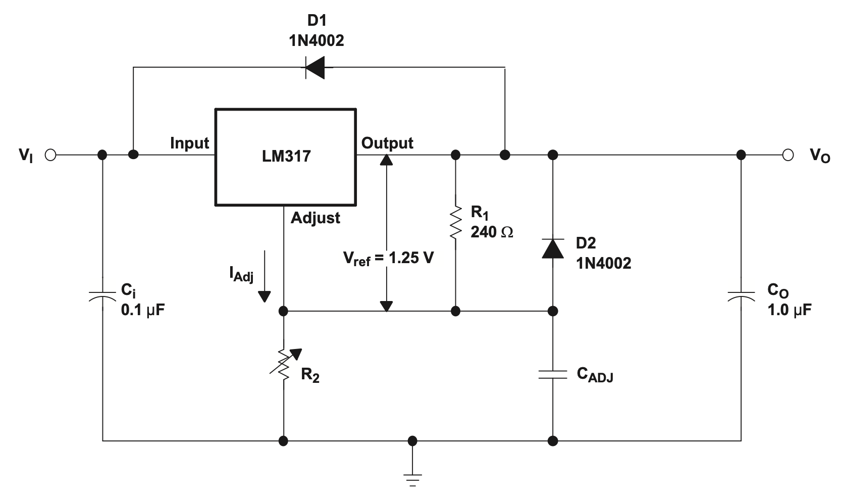 LM317 typical application
schematic
